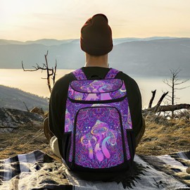 Magic Mushrooms Cooler Backpack Insulated Leak Proof Beach Cooler Bag 30 Cans Waterproof Lightweight Soft Lunch Picnic Hiking Camping Backpack Cooler for Men Women