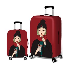 Luggage Cover Cool Girl Suitcase Cover Elastic Protector Sets For 18-32 Inch Suitcase Travel Accessories, Barbecue Girl, M, Modern