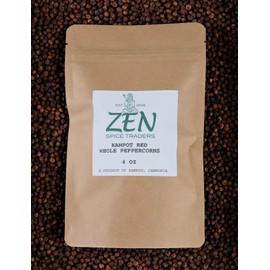 Organic Kampot Red Peppercorns | Zen Spice Traders - Rare Cambodian Peppercorns | 4 ounces