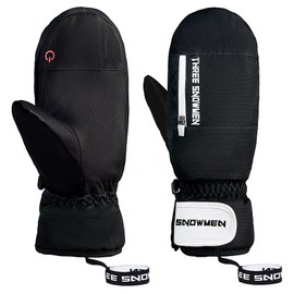 Durio Ski Gloves Women Waterproof Warm Mittens for Men Women Winter Anti-Slip Snow Gloves Snowboard Gloves Black L