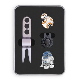 Golf Ball Marker Gift Set - Droids (Markers + Hat Clip + Divot Tool (Gift Tin))