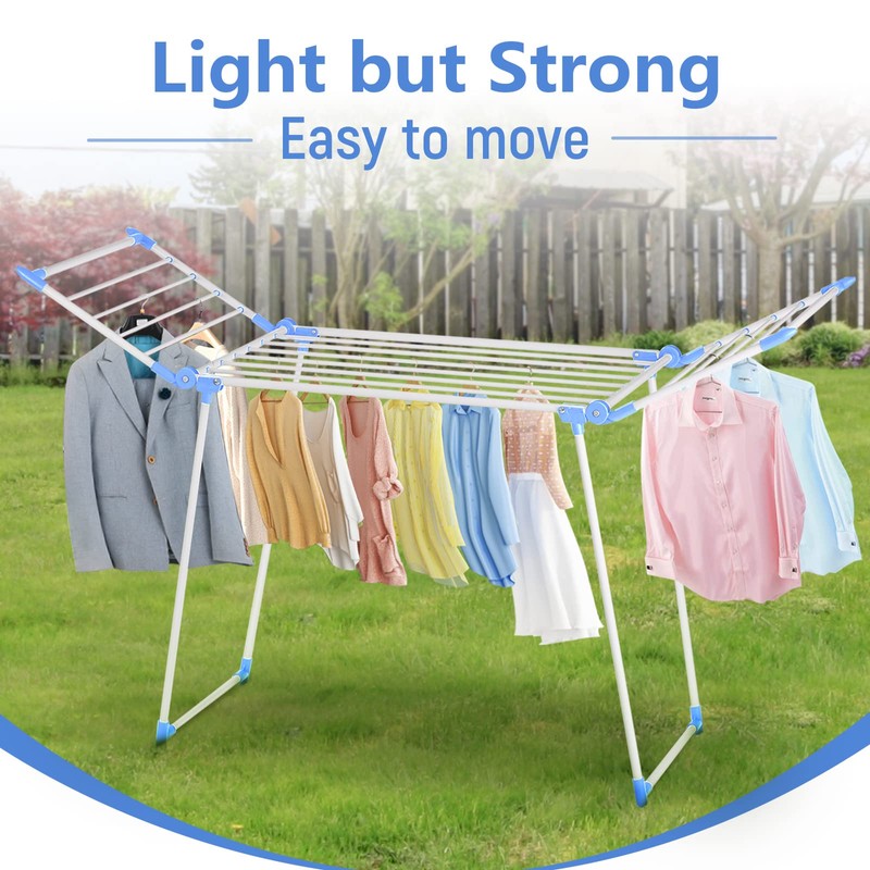 YUBELLES Clothes Drying Rack, Gullwing Laundry Rack, Collapsible, Space-Saving Laundry