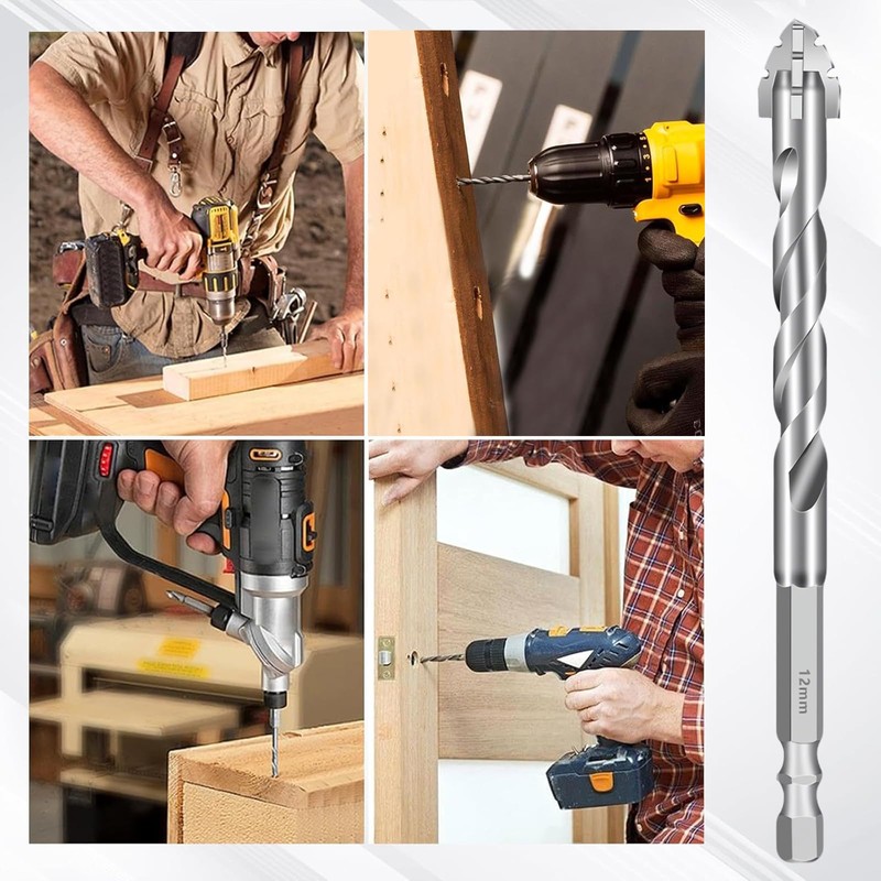 Eccentric Drill Bit Set – 5PCS Four-Flute Sawtooth Drill Bits
