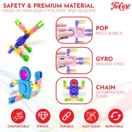 16 Pack Pop Fidget Spinners Party Favors Supplies Prizes for Kids Adults,Sensory Fidget Toys Deformable DIY Chain for Its Stress Relief Easter Basket fillers Pinata Goodie Bag Stuffers Birthday Gifts