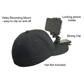 Action Mount® Wearable Hat Clip Mount for Hands Free Video, Live Streaming, or Vlogging. Includes Hat Clip, Extension Set, and Locking Phone Holder. Hat Not Included. Compatible with GoPro Cameras.