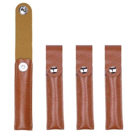 4 Pcs PU Leather Empty Tweezers Pouch Eyelash Extension Tweezer Holder Bag, Brown