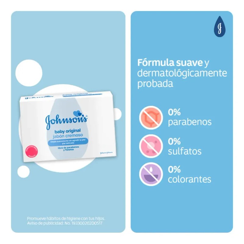 Jabón en barra para bebé Johnson's Original 75g