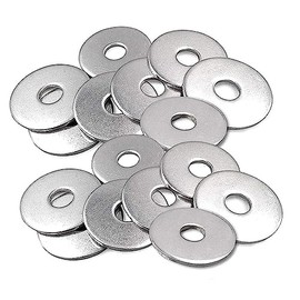 M5 Washers 50pcs M5 X 15mm Flat Penny Washers 304 Stainless Steel Large OD Flat Repair Washer Plain Round Chrome Washers for Screws & Bolts (M5X15mm)