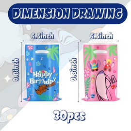 HB DOT 30Pcs Cartoon Themed Party Decorations Goodies Candy Gift Bags for Cartoon Party Favor Candy Goodie Treat Bags Birthday Party Decorations