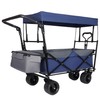ESPIDOO 480Lbs Collapsible Wagon with Canopy: Heavy Duty Folding Cart