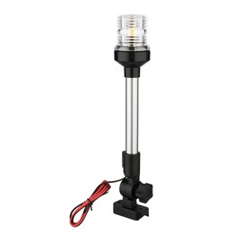 LYCAEA Boat Anchor Light, 3 Nautical Mile LED Fold Down Boat Stern Light Boat Anchor Light for Pontoon and Fishing Boat Navigation Anchor Lights All Round 360° White LED 12-24V (9" Foldable)