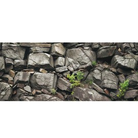 Dtekoj 48X24IN Black Stone Aquarium Background, Rock Fish Reptile Tank Background, Natural Rocky Glass Bearded Dragon Terrarium Decor Background Wallpaper with 10 EVA Double-Sided Tape, Polyester