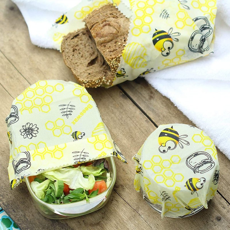 Beeswax Food Wrap, Reusable Wrapping Paper, Washable Bowl Covers, Food
