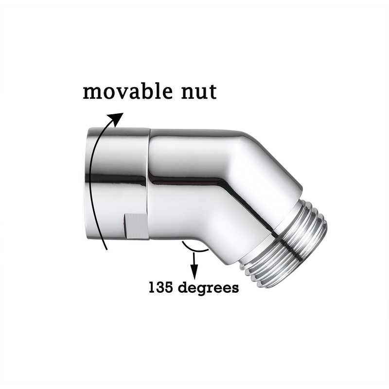 Walkinginrain 135 degrees Shower Head Elbow Adapter, Shower Arm Elbow