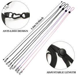 Mitt Clips for Kids, 180cm 4pcs Adjustable Kids Winter Gloves Anti-Lost Gloves Lanyard, Hat Neck Lanyard String, Snow Gloves Clip Suitable for Adults and Childr