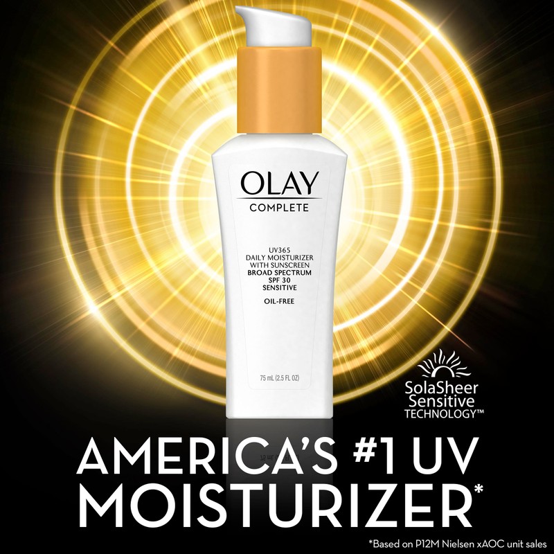 Olay Face Moisturizer, Complete with Sunscreen SPF 30, Fragrance-Free for