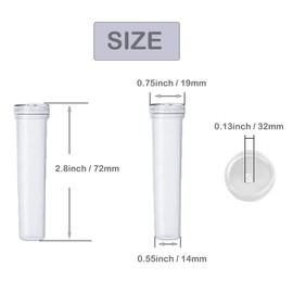 JFFX 20 Pcs Floral Water Tubes 2.8 Inch Clear Plastic Flower Vials with Caps for Flower Arrangement Decoration