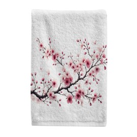 ALAZA Pink Cherry Blossoms Flower Hand Towels Decorative Towels for Bathroom Hand Towels 100 Percent Cotton Soft Bath Towels Luxury Absorbent Face Beach Gym Towel 16x30 Inch