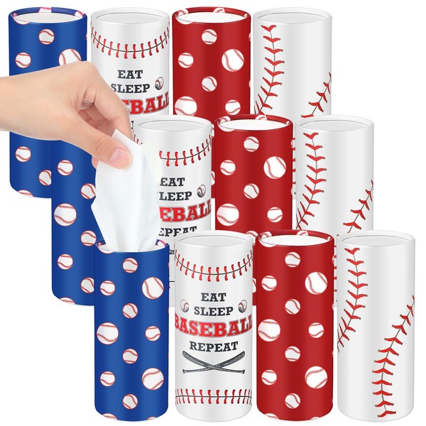 Faccito 12 Pcs Car Tissues Cylinder Holder with Facial Tissue