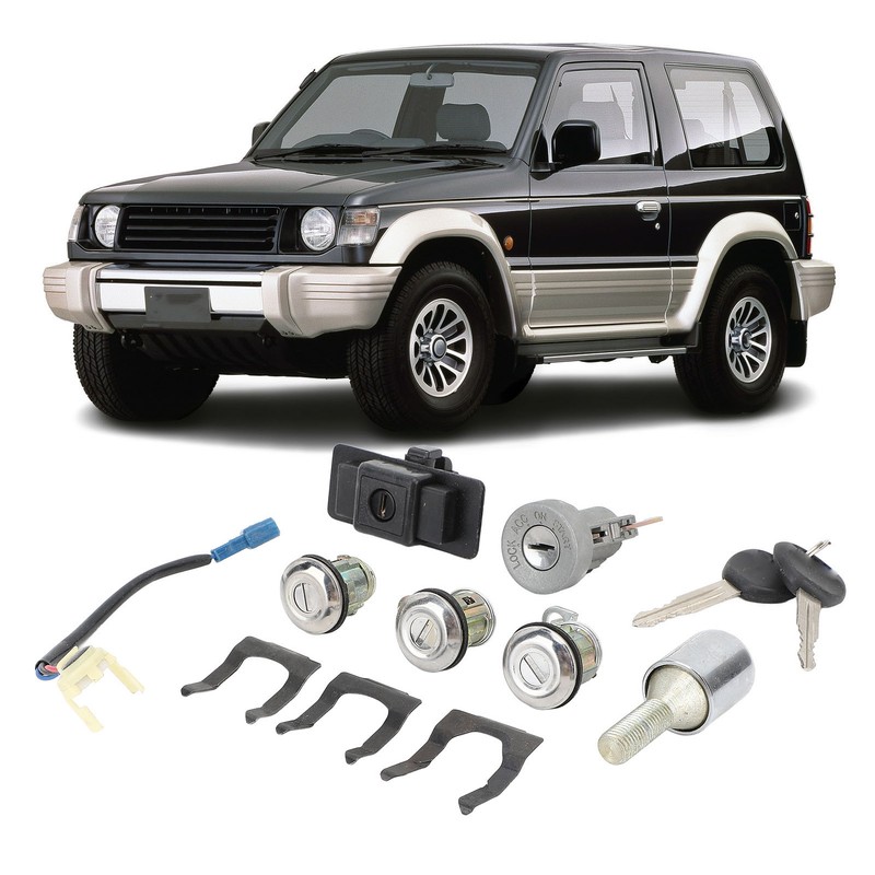 Car Full Lock Cylinder Key Set MR259111 Replacement for Mitsubishi