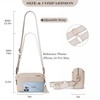 Roulens Triple Zip Small Crossbody Bag for women,Wide Strap Cell