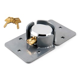 QWORK Steel Puck Lock, Hidden Shackle with 2 PCS Keys for Trucks, Gates, Vans and Vending Machines