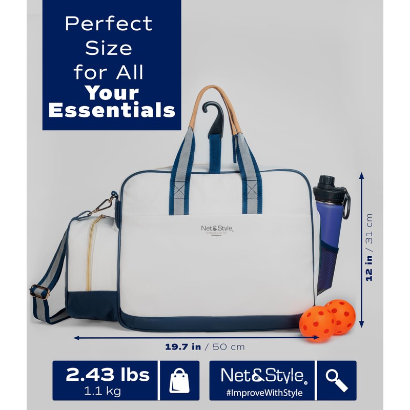 Net & Style Pickleball Bag Women Stylish Tote Large Capacity