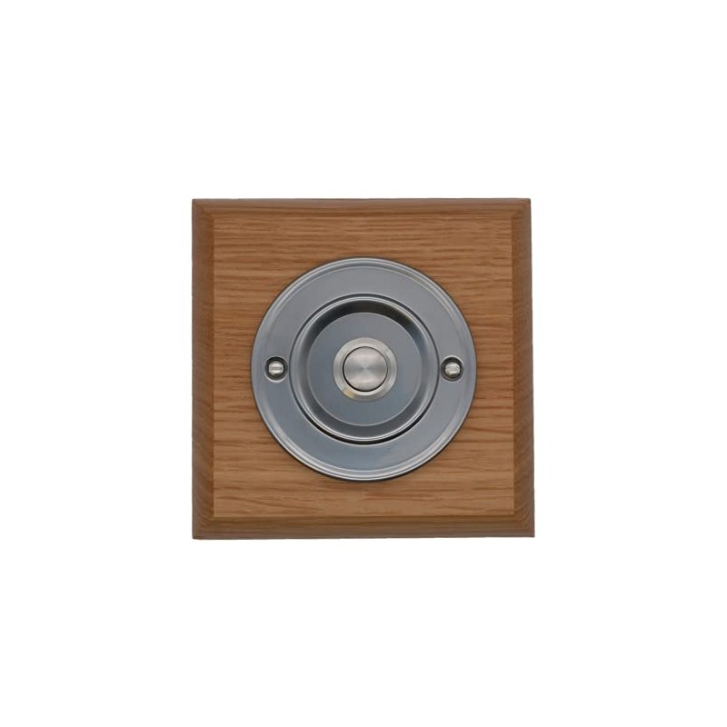 Modern Living Square Wireless Doorbell in Honey and Brushed Nickel