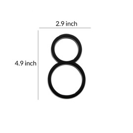 SAILANKA 5 Inch Matt Black Door Number For Modern Door Number Mailbox Patio Garden Office Hotel Room Number Sign Plaque Street Home Address Indoor Outdoor, 8