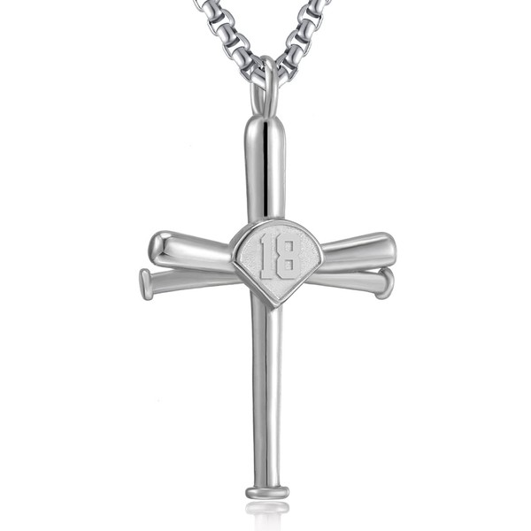 Baseball Necklace for Men,Sports Baseball Cross Necklace with Number and