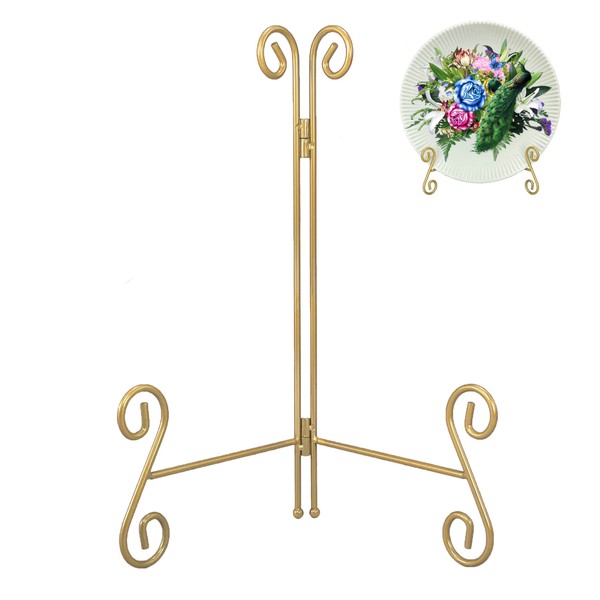 HOPEME Gold Display Stand, 10Inch Plate Stand for Display, Tabletop