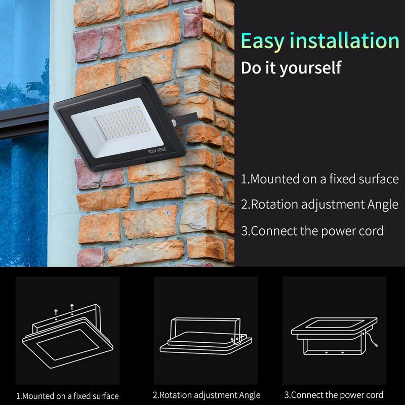 treoir 50 W Floodlight: 6000 K Cool White Super Bright