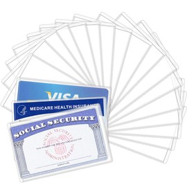 20 Pack New Medicare Card Holder Protector Sleeves, Clear PVC Card Sleeves, Waterproof Social Security Card Protector, Card Cover for Business Cards, ID Cards, Debit Card