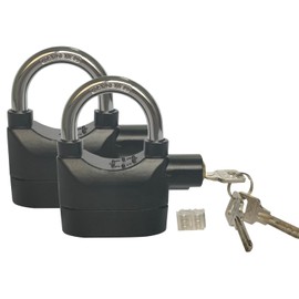 LianShi Alarm Lock 110dba Universal Security Alarm Lock System Anti-Theft for Door Motor Bicycle Padlock with 3 Keys (2PCS)