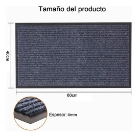 Alfombra Gris Bienvenido Tapete Entrada Puerta Del Piso 2pzs