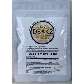 Vital Boost Vitamin D3 10000 iu Plus K2 MK-7 200 mcg Virgin Coconut Oil Softgels