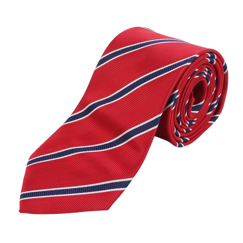 Mens Tie Classic Striped Polyester Yarn Easy Match Guarantees Durability