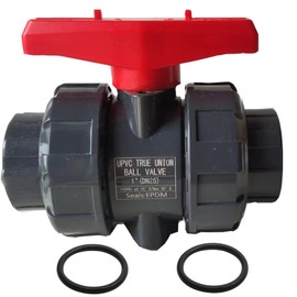 PVC Union Ball Valve, 1 Inch (DN25) True Union Full Flow Ball Valve, ASTM EPDM O-ring, Rated 200 PSI, PVC Ball Valve with Slip Socket Full Port, for Various Water Control System