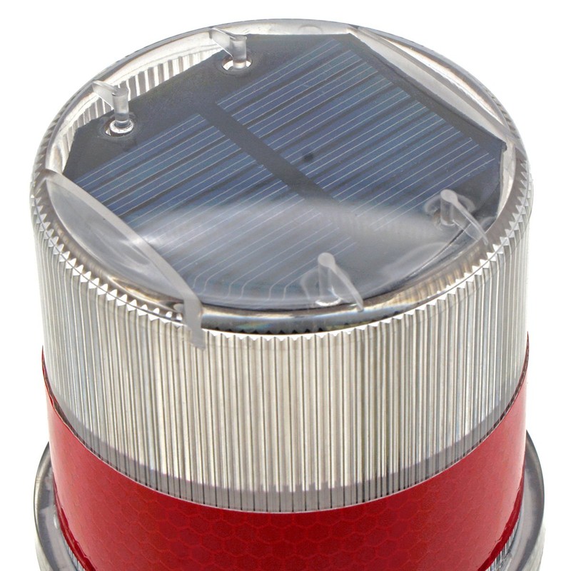 PENCK Solar LED Warning Light Waterproof Driveway Lights Flashing Barricade