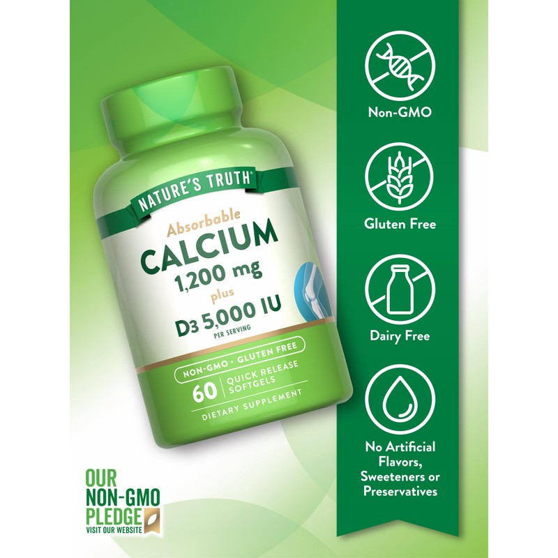 Nature's Truth Calcium 1200mg with Vitamin D3 5000 IU |