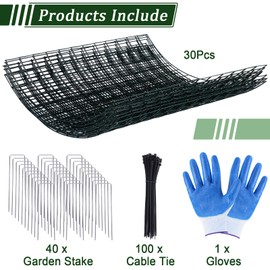 10 Pack Plant Protectors from Animals, 14" Dia X 14" H Wire Plant Protector Cage, 30pcs Metal Mesh Garden Cloches to Keep Rabbits, Squirrels and Chicken Out and Protection Vegetables Flowers Shrubs
