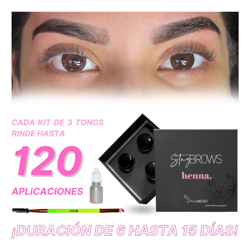 Kit Henna Cejas Hd 140 Aplicaciones Sombreado Stay Hd Brows