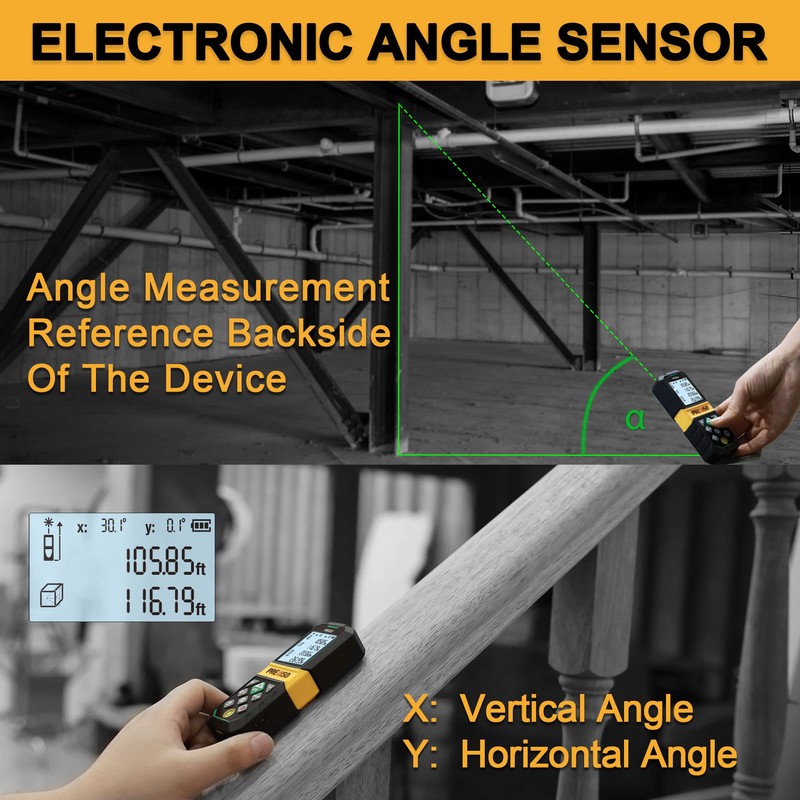 PREXISO Laser Measure Rechargeable, 265Ft Green Beam Laser Measurement Tool
