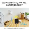 Elecom MPA-ACCP9430WH 30W Type-C 2 Port USB PD Compatible Swing