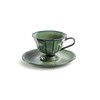 Grace Color Reactive Fine Porcelain Fluted Tea Cup and Saucer