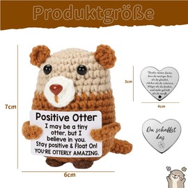 Glamifyr Positive Otter, Pocket Hug Otter Positive, Funny Positive Otter, Otter Cuddly Toy, Creative Knitting Wool, Positive Otter Doll, for Friends, Family, Co-Worker, Courage Gift