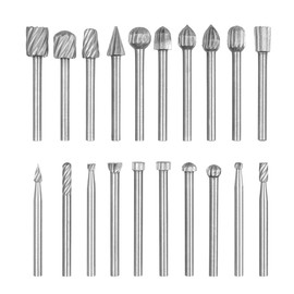 Treki 20 Pieces Mini Wood Carving Drill Bit Set with 3 mm Shank Milling Bits Wood Set, Rotary Cutter for Cordless Screwdriver, Rotary Tool, Wood Cutter for Woodwork, Crafts for Carving, Engraving