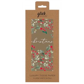 Glick Four Sheets Christmas Tissue Paper, Christmas Golden Vine Tissue Paper, Tissue Paper for Christmas Wrapping, Xmas Presents Tissue Paper(Four Sheets)