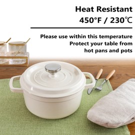 Home Brilliant Green Placemats for St Patricks Day Dinner Soft Linen Place Mats for Table Holiday Parties Spring Decorations Table Mats Set of 6, 33 x 48 cm, Grass Green