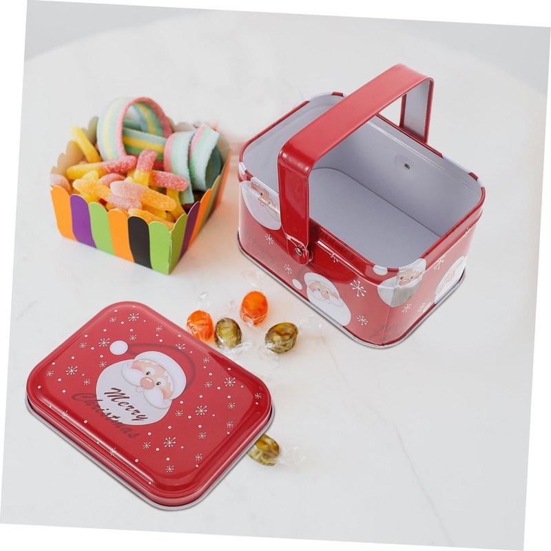 LABRIMP Holiday Decorative Tin Cookie Tins Lids Christmas Treat Magnetic